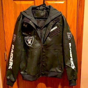 Men’s faux leather Raiders jacket